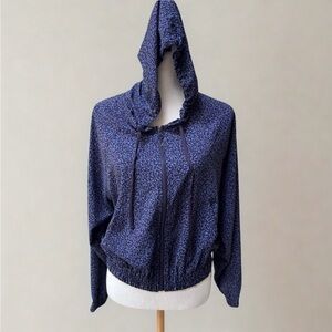 Athletic Blue Leopard Print Hooded Jacket by Zella